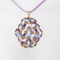 Pendant 40cm - Shea Oval-Mauve Suedine - Pendant 40cm - Laiton bronze